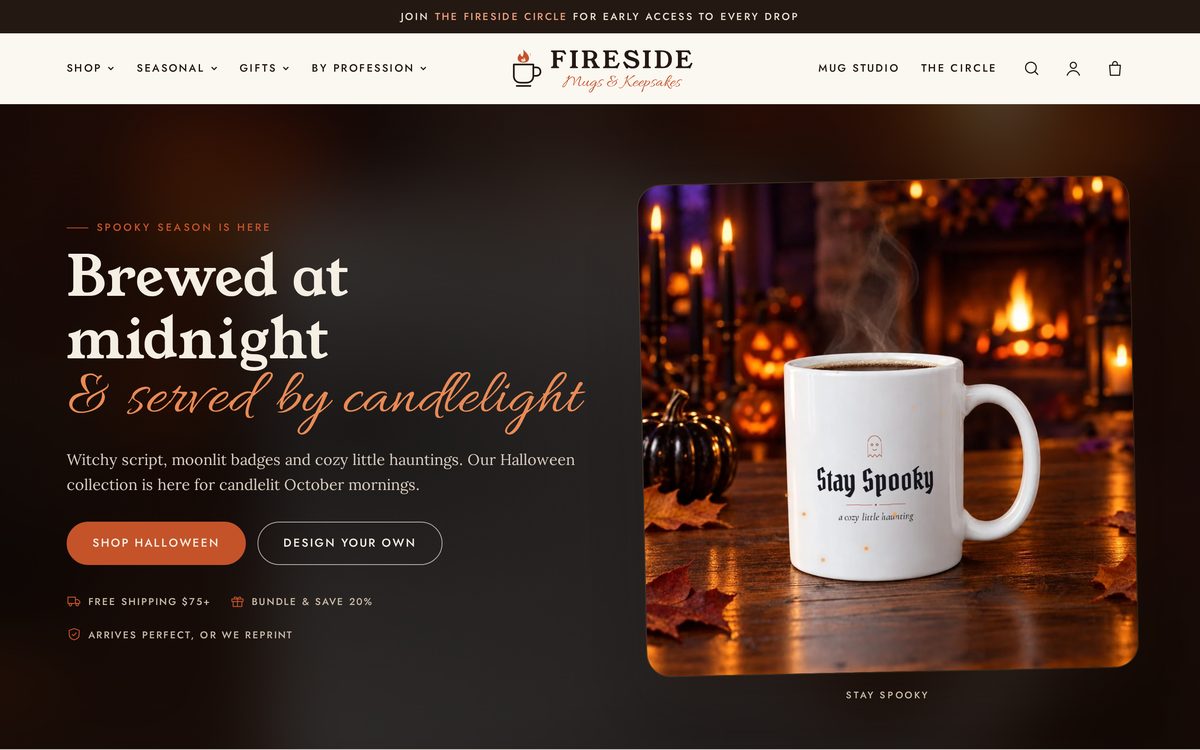 Fireside Mugs e-commerce store designed and built by Topp Level Marketing