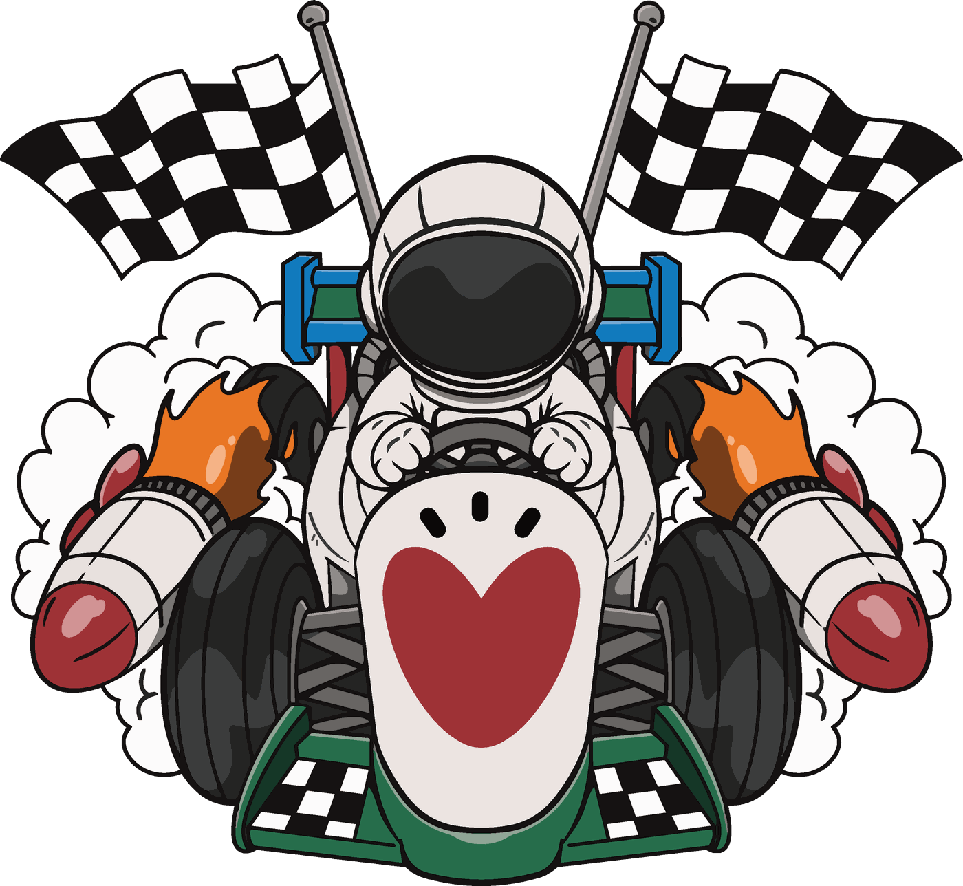 Topp Level Marketing astronaut racing kart mascot